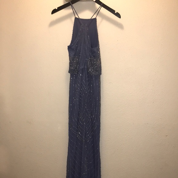 Periwinkle Adrianna Papell beaded gown - Picture 5 of 8